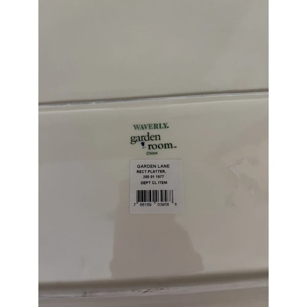 waverly garden room serving platter 18 By 13 Rectangle Crackle Floral Pattern